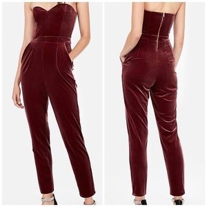 Express crushed velvet jumpsuit